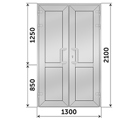 Двухстворчатая дверь глухая AGS 1300x2100