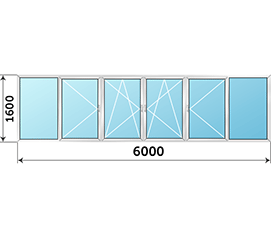 Окно на балкон Realit 6000x1600