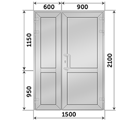 Полуторная дверь глухая ТАТПРОФ 1500x2100
